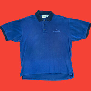 Disney World Vintage Y2K Navy Blue Polo Shirt Cotton Men's Size Large